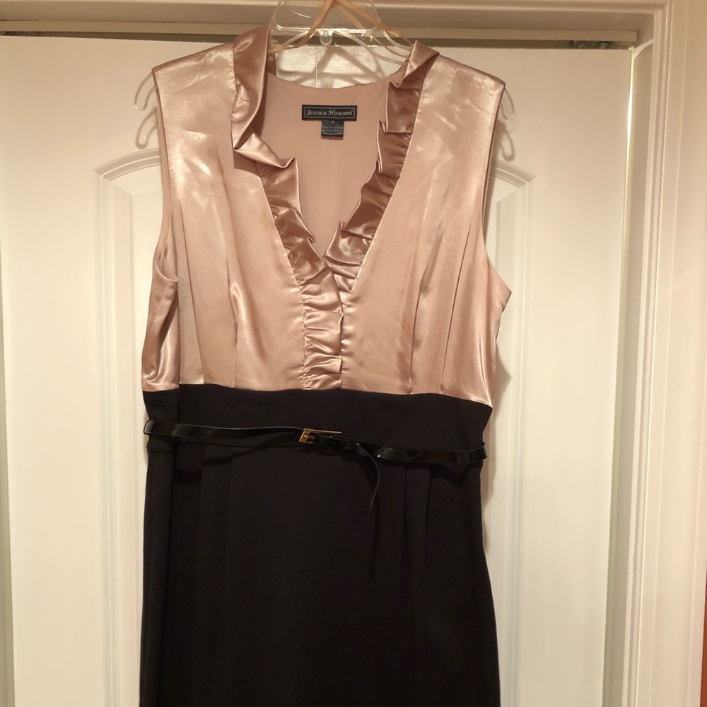 Jessica Howard Champagne and Black Dress